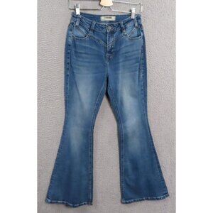 Rock & Roll Denim Jeans‎ Women 28 x 32 Flare Leg Blue High Rise Flares